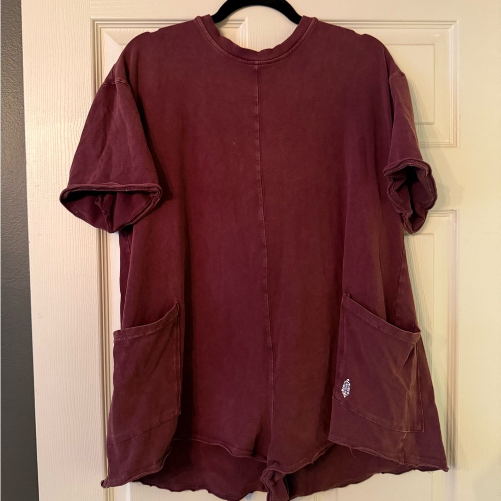 FP Movement by Free People Burgundy Hot Shot Romper